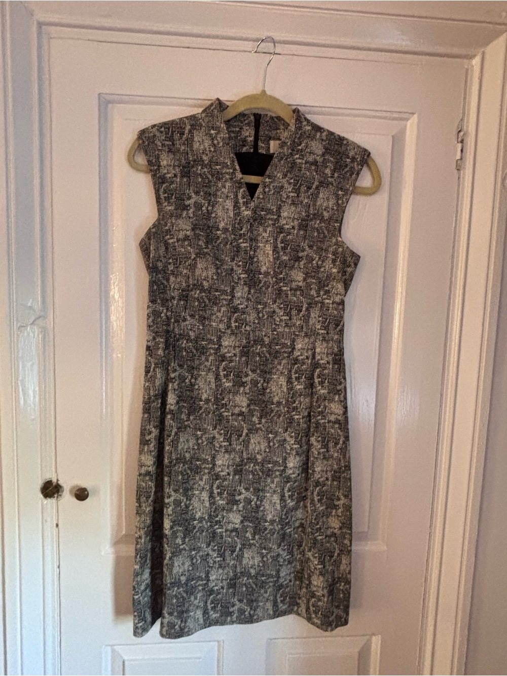 MM Lafleur Gray Textured Midi Sheath Dress